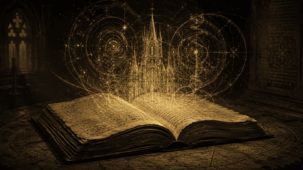 Древняя книга и магическая голограмма